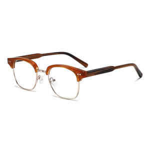 Lunettes demi-cerclées pour hommes, monture optique légère en acétate TR90, design ovale, modèle 8927, verres simples - Product Image 3