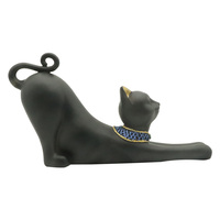 Statues personnalisées en résine, artisanat décoratif, figurine de chat égyptien, ornement simple noir et blanc, décoration de la maison, décoration de la véranda, cadeau