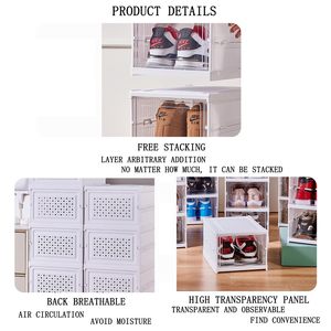 Caja de Almacenamiento Magnética Transparente para Zapatos, Caja de Exhibición de Acrílico con Abertura Frontal, Personalizable, para Zapatillas - Product Image 3