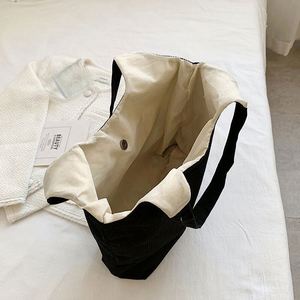 Sacs à bandoulière en velours côtelé personnalisés pour femmes, sacs messager écologiques, petits sacs fourre-tout décontractés en toile de coton, sacs bandoulière - Product Image 4