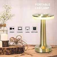 Lampe de chevet USB à intensité variable 3 niveaux, contrôle tactile, lumière LED, protection des yeux, moderne, forme champignon/haltère, sans fil