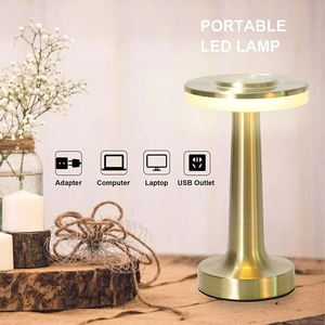 Lampe de chevet USB à intensité variable 3 niveaux, contrôle tactile, lumière LED, protection des yeux, moderne, forme <span class=keywords><strong>champignon</strong></span>/haltère, sans fil - Product Image 3
