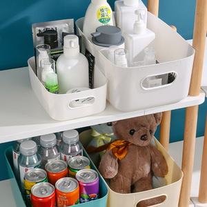 <b>Plastic</b> Square Storage Bins Rectangle Solid Color For Home <b>Kitchen</b> Cosmetic Snack Organization With Handles A068 - Product Image 3