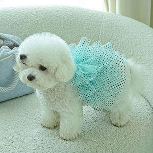 Dog Dress Pet Party <b>Clothes</b> Custom Design Polyester Cotton Tutu Lace Detachable Ribbon Bow Princess Cut Machine Washable All - Product Image 1