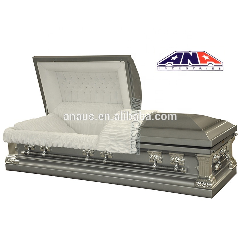 ANA de alto brillo Interior de terciopelo de Metal de lujo cobre ataúd fabricantes