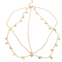 Nouvelles chaînes de tête multicouches en métal MIO Europe et Amérique, avec paillettes dorées et pompons, bijoux pour cheveux, accessoires de coiffure