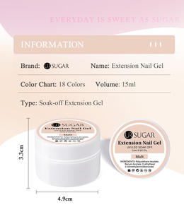 Qianya Professional Boxed Crystal Extension Gel -15ml Formes d'ongles à réglage rapide avec modèle en papier pour Salon & DIY Bulk Wholesale - Product Image 5