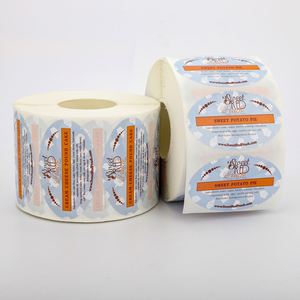Étiquettes autocollantes rondes en papier imprimées offset durables pour emballage alimentaire de tarte aux patates douces, motif pêche rouge sucrée, 3 pouces de diamètre - Product Image 6