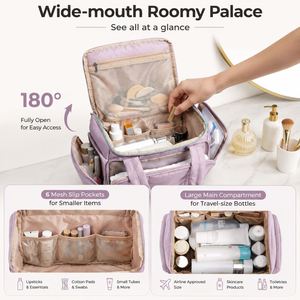 Trousse de Toilette de Voyage Grande Capacité pour Femme, Organisateur de Maquillage, Sac Cosmétique avec Poignée, Pochette de Rangement pour Shampoing, Logo Personnalisé, Vente en Gros - Product Image 2