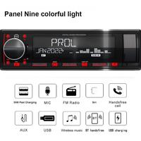 Reproductor de MP3 de audio estéreo con radio de coche de un solo DIN con cargador de coche BT manos libres FM Dual USB TF AUX EQ