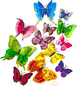 3D Butterfly Wall Stickers for Party Decorations with Magnets and Gum Removable and Reusable
