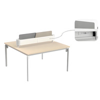 Poste de travail de bureau individuel moderne en bois avec cloison de séparation et bureau informatique, ensemble de mobilier personnalisable