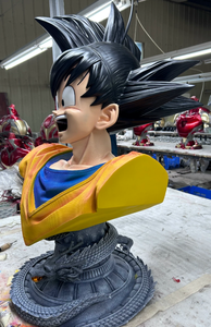 Statue de Goku souriant en résine peinte à la main de haute qualité, buste mi-corps, série <span class=keywords><strong>Dragon</strong></span> Ball, base Shenron pour la décoration de la maison - Product Image 5