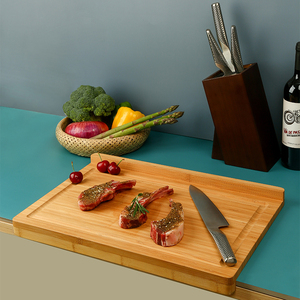 Extra Large Size Bamboo Wooden Strong Cutting <strong>Board</strong> Butcher Chopping Blocks with Drip Groove Z Shape <strong>Board</strong> for Kitchen - Product Image 1