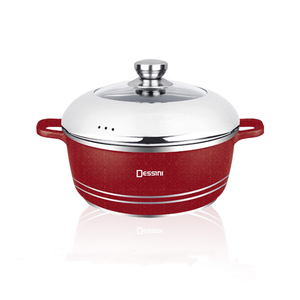 Cazuela grande de aluminio fundido a presión, olla antiadherente grande de 40CM, juego de utensilios de cocina para cocinar, negro y rojo - Product Image 2