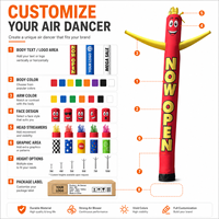 Kit de danseur gonflable personnalisé imprimé, ensemble complet de marionnettes dansantes au vent pour la vente en magasin, la promotion et l'affichage extérieur