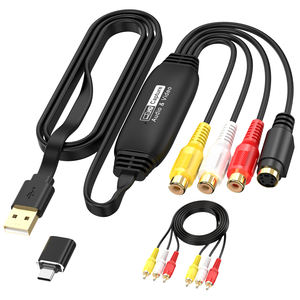 Carte de capture vidéo AV vers USB plaquée or pour femme, 1080P, carte de capture USB 2.0 RCA avec connecteur Type-C et câble RCA mâle - Product Image 1