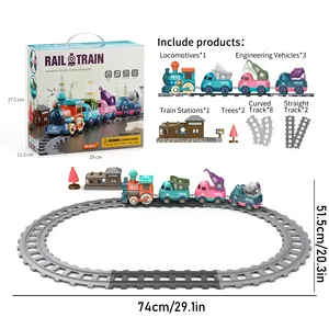  Elettrico treno ferroviario giocattoli B/O auto locomotiva con 3 carrozze magnetico di aspirazione pista di veicolo giocattoli auto per bambini