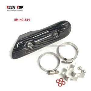 Protection de tuyau d'échappement universelle en fibre de carbone, bouclier thermique pour tuyau d'échappement de moto tout-terrain 4 temps - Product Image 2