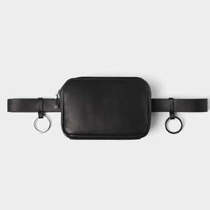 <span class=keywords><strong>Riñonera</strong></span> de piel sintética vegana personalizada para hombre, bolso para la cintura con cremallera, color negro - Product Image 6