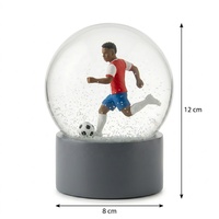 Globe à neige en verre de 100 mm avec figurine de joueur de football, cadeau de Noël pour garçons, hommes, entraîneurs, globes à neige en résine, cadeau
