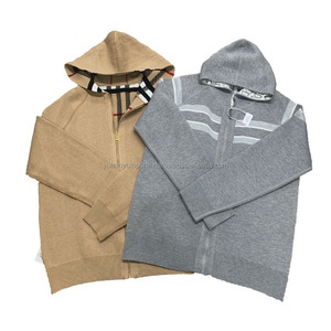 Cárdigan de punto a rayas con cremallera para primavera/otoño, estilo retro con bloques de color, suéter informal de punto para mujer. - Product Image 1