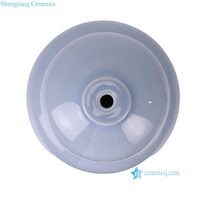 Lampe de table en céramique moderne en forme de gourde DS-RZBF33-A, finition bleu clair, décoration d'intérieur, lampe de chevet