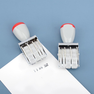 Văn phòng tiêu chuẩn cao su di động tem 4mm Tiếng Anh Có thể điều chỉnh năm tháng ngày Con lăn ngày tem - Product Image 3