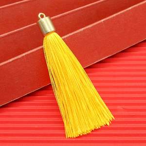 Lot 10pcs Coloré 60mm Polyester <span class=keywords><strong>Frange</strong></span> Droite En Métal Cap Boucles D'oreilles Gland Sac Décoration Porte-clés Bijoux Accessoire Rideaux - Product Image 3