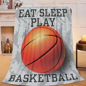 Couverture en flanelle noire Cosmic Basketball Hoop, couverture de sieste réversible, douillette et chaude pour chambre à coucher, salon, impression personnalisée - Product Image 2