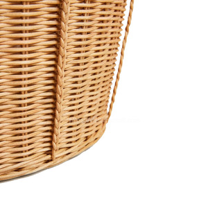 Set of 2 Home Decor <b>Rattan</b> <b>Basket</b> with Stainless Steel Handle Wholesale Handicraft <b>Laundry</b> Storage Containers - Product Image 5