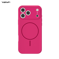 Coque en silicone liquide VAWI S042 en gros pour iPhone 12 13 14 15 16 17 Pro Max, coque de téléphone antichoc en silicone magnétique avec protection d'objectif d'appareil photo