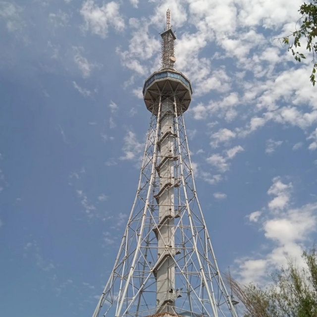 Robust Angular Steel Broadcast Tower for Long Distance Public Radio and Television Coverage