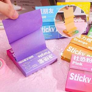กระดาษโน้ตแบบมีกาวในตัว PET สีไล่ระดับมุก บรรจุกล่อง 100 แผ่น ฉีกง่าย ใช้งานสะดวก เหมาะสำหรับนักเรียนและสำนักงาน - Product Image 4