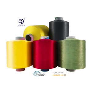 Shuyuan Dope Nhuộm Sợi Polyester Dty 75/72/2 Ply <span class=keywords><strong>100</strong></span> Pct Kết Cấu Sợi Cho Bộ Đồ Giường - Product Image 1