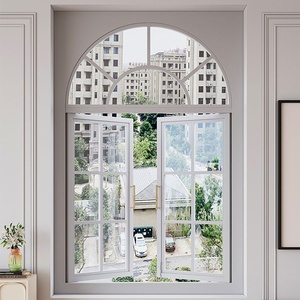 Design moderno finestra rotonda modelli in lega di alluminio stile francese finestre ad arco a battente per ville altre finestre