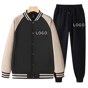 Áo hoodie oversized hợp thời trang mùa đông áo khoác bóng chày Màu nút dài tay thoải mái tùy chỉnh nhóm thời trang giản dị + quần - Product Image 5