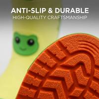 Bottes de pluie pour enfants en néoprène, motif grenouille de dessin animé mignon, mi-mollet, toutes saisons, imperméables, avec poignée de traction, design personnalisé