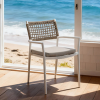 Chaises de jardin en gros, résistantes aux UV, empilables, chaises de jardin en corde tressée pour balcon, café