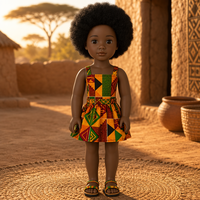 Poupée éducative en vinyle souple de 18 pouces, personnalisable, peau noire, afro-américaine, pour bébé fille