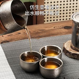 High-end titanium anti-scalding <b>tea</b> set, outdoor camping set, portable <b>tea</b> <b>maker</b> for travel, home use, outdoor use, perfect - Product Image 4