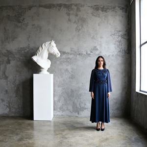 Abaya en polyester imprimé de luxe, robe maxi élégante et modeste pour femmes musulmanes, vente en gros, OEM, ODM, design personnalisé, nouveau modèle - Product Image 1