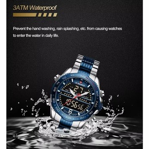 Drioshipping Luxury Business Digital Quartz Watch Dual Display Men Steel Wristwatch Waterproof Reloj Para Hombre De Cuarzo - Product Image 4