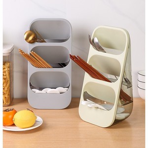 Organisateur de cosmétiques à trois niveaux avec compartiments pour pinceaux de maquillage, éponges et produits de soin de la peau, rangement de bureau rose - Product Image 2