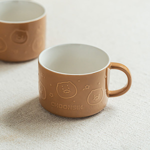 Mug en céramique créatif à motifs en relief, grande capacité, orange, pour usage domestique et petit-déjeuner, avec visages d'animaux de dessin animé et motifs étoiles - Product Image 3