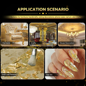 14*14cm imitazione oro decorazione di arte della parete artigianato mobili per la casa doratura foglia d'oro Taiwan a B K fogli di lamina di foglia d'oro - Product Image 2