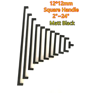 Poignée de meuble réglable ronde en acier inoxydable noir mat, bouton de porte de cuisine, poignée de tiroir 2"~24" pour salon et hôtel - Product Image 2