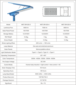 HK Mistai All-In-One Integrated LED Solar Street Light IP67 <b>Waterproof</b> Monocrystalline <b>Silicon</b> Die-Casting Aluminum Highway - Product Image 2