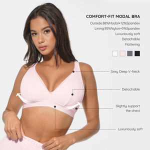 Reggiseno Invisibile Traspirante Hexin, Taglia Grande <span class=keywords><strong>con</strong></span> Coppa Profonda a V, Morbido Push-up Senza Ferretto <span class=keywords><strong>con</strong></span> Imbottiture Rimovibili - Product Image 2