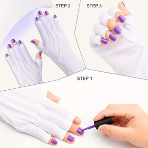 Gants de manucure extensibles anti-UV, protection anti-radiation pour lampe à LED pour séchage de gel, haute élasticité - Product Image 2